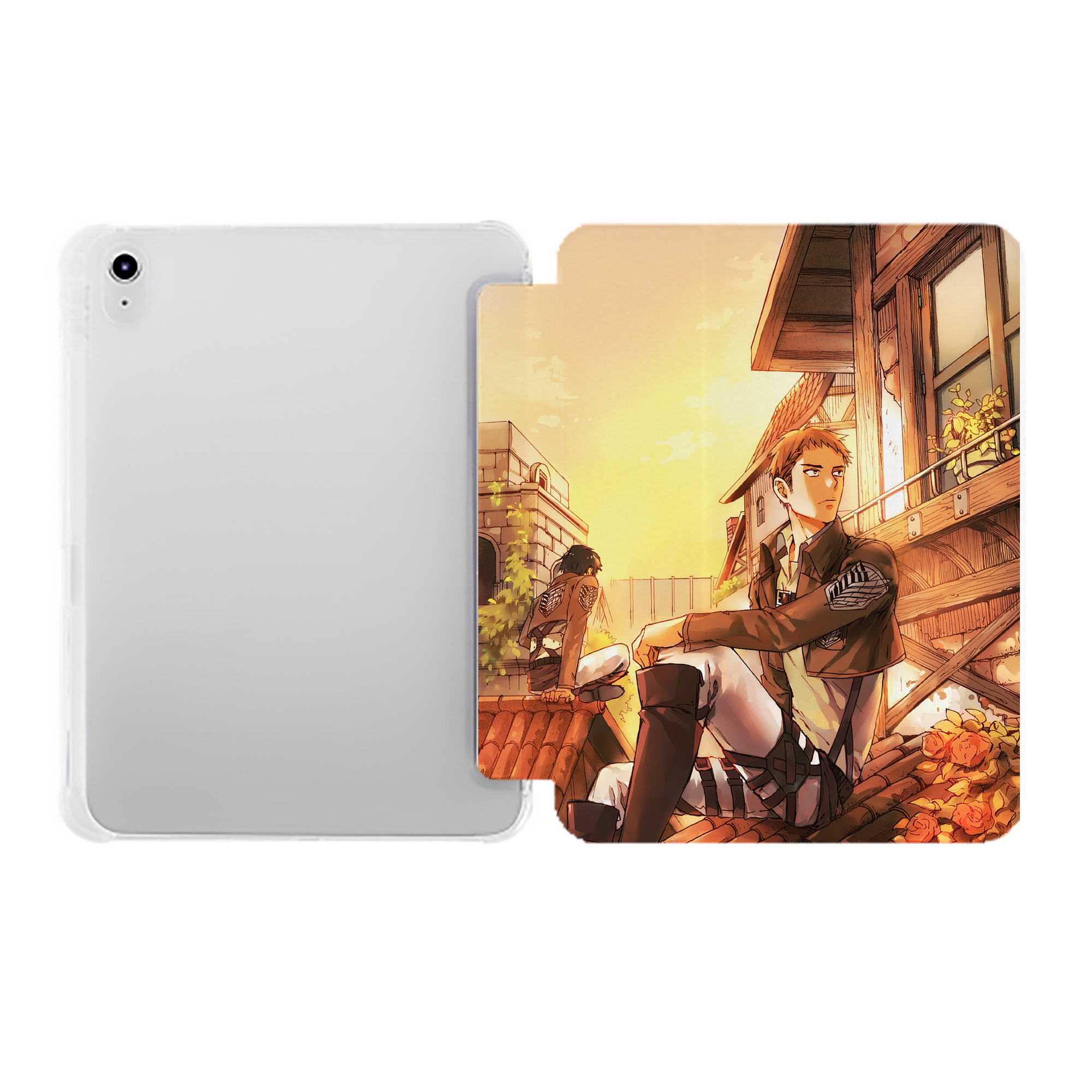 （画像用） 進撃の巨人 Attack on Titan IPad ケース ペン収納付き 三つ折りスタンド PUレザー×シリコン 対応機種9.5/10.5/10.9インチ
